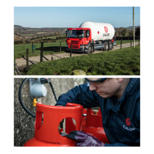 Calor Gas truck and gas canister