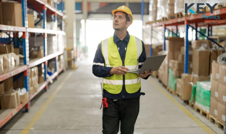 Engineer in warehouse