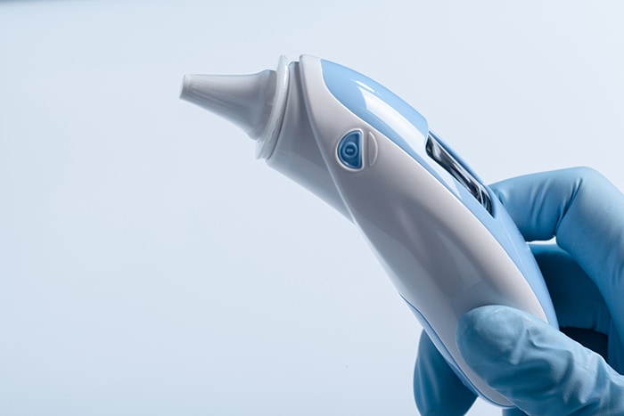 A digital thermometer